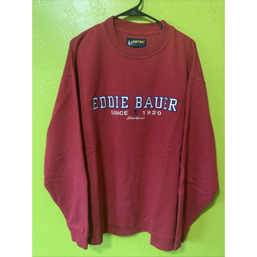 Vintage EbTech, Eddie Bauer Red/Burgundy, Pullover, Crewneck Retro Vintage Large